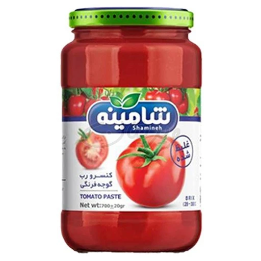 رب گوجه فرنگی غلیظ شده شیشه 700گرمی شامینه