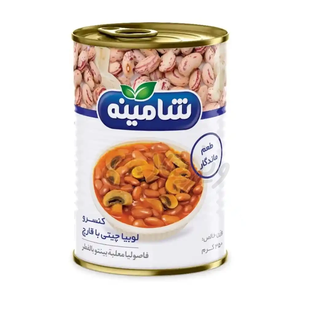کنسرو لوبیا چیتی با قارچ شامینه