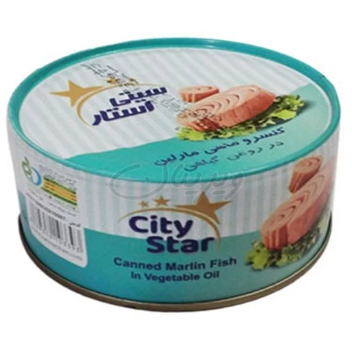 کنسرو ماهی مارلین در روغن گیاهی 180گرمی سیتی استار