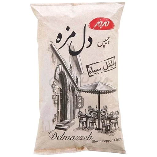 چیپس فلفل سیاه ۱۸۰گرمی دل مزه مزمز